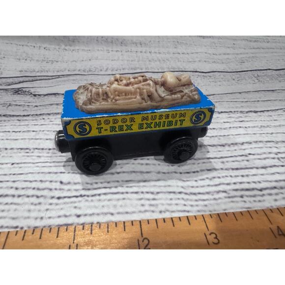 Vintage Thomas and Friends Wooden Railway Fossil Car T-Rex Exhibition - Picture 2 of 3